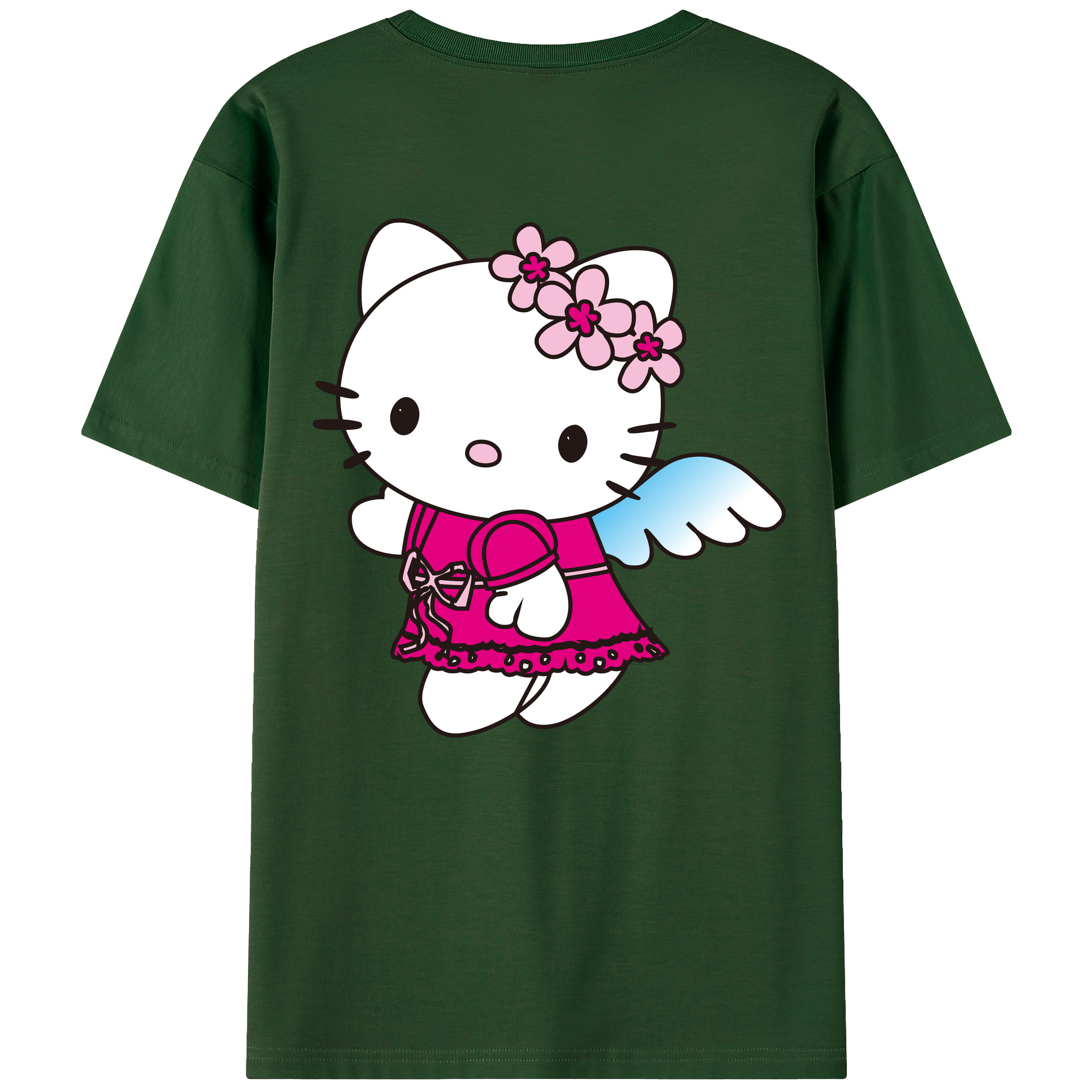 （画像用） Hello Kitty ハローキティ 綿100％半袖Tシャツ（背面プリント）